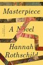 "Masterpiece: A Novel. Hannah Rothschild." Teile eines klassischen Gemäldes sind zwischen gelben Streifen sichtbar.
