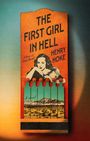 "The First Girl in Hell", Henry Hoke. Illustration einer Frau mit Streichhölzern, Hintergrund zeigt eine Landschaft.