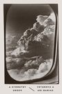 Text: A SYMMETRY POEMS / A SYMMETRY ARI BANIAS. 

Ein Fensterblick zeigt dramatische Wolkenformationen im Himmel.