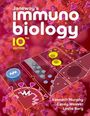 Text: "Janeway's Immunobiology, 10th Edition, Kenneth Murphy, Casey Weaver, Leslie Berg". Hintergrund mit Zellenillustrationen.