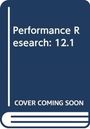Text: "Performance Research: 12.1", "COVER COMING SOON". Darstellung eines Buchs mit blauem Hintergrund.