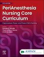 Text: "Fifth Edition, PeriAnesthesia Nursing Core Curriculum, Preprocedure, Phase I and Phase II PACU Nursing, Edited by Pamela E. Windle, Thao Ashlynn Penna, Linda Beagley." 

Die Farben sind gradiert von rot zu lila, mit wellenartigen Mustern. Rechts unten ist ein Logo der ASPAN.