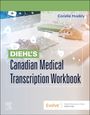 "Diehl's Canadian Medical Transcription Workbook" von Coralie Hockly; Evolve-Logo, Hintergrund mit medizinischen Symbolen.