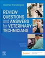 Buchtitel: "Review Questions and Answers for Veterinary Technicians, Seventh Edition". Drei Bilder zeigen veterinärmedizinische Szenen.