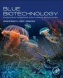 "Blue Biotechnology: Expanding Horizons with Marine Resources." Illustration von bunten Quallen in einer Unterwasserwelt.