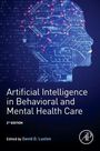"Artificial Intelligence in Behavioral and Mental Health Care, 2nd Edition, Edited by David D. Luxton." Silhouette eines Kopfes mit Schaltkreisen.