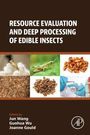 Text: "Resource Evaluation and Deep Processing of Edible Insects." Fotos von Insekten, Larven und essbaren Insekten.