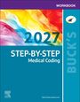"WORKBOOK 2027 STEP-BY-STEP Medical Coding BUCK'S" auf buntem Hintergrund; Elsevier-Logo unten links.