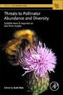 "Threats to Pollinator Abundance and Diversity. Subtitle here if required on two lines maybe. Eine Hummel auf einer lila Blume."