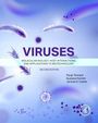 „VIRUSES“, Molekularbiologie, Wirt-Interaktionen, Biotechnologie. Zweite Ausgabe. Bläuliches Design mit Viren-Illustrationen.