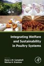 Text: "Integrating Welfare and Sustainability in Poultry Systems. Edited by Dana L.M. Campbell, Marisa A. Erasmus."   
Oben sind Bilder von Enten und Hühnern.
