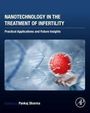 "Nanotechnology in the Treatment of Infertility" steht oben. Eine Hand zeigt auf eine rote Zelle vor DNA-Strängen.
