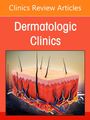 Text: "Clinics Review Articles Dermatologic Clinics". Illustration eines Hautquerschnitts mit Haaren und Blutgefäßen.