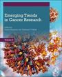 "Emerging Trends in Cancer Research" steht im Vordergrund. Darunter sind bunte, mikroskopisch anmutende Strukturen zu sehen.