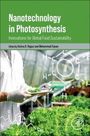 "Nanotechnology in Photosynthesis: Innovations for Global Food Sustainability" zeigt Forscher in einem Gewächshaus mit Chemiesymbolen.