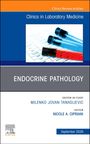 "Clinics in Laboratory Medicine. Endocrine Pathology. Milenko Jovan Tanasijevic, Nicole A. Cipriani. September 2026." Illustration mit Reagenzgläsern.