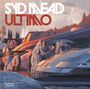 Text: "SYD MEAD ULTIMO" in großen Buchstaben. Futuristische Fahrzeuge und Menschen in Roben in einer stilisierten Landschaft.
