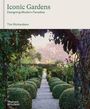 "Iconic Gardens: Designing Modern Paradise" von Tim Richardson. Ein Weg führt durch einen gepflegten Garten mit geschnittenen Büschen.