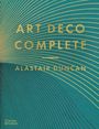 "ART DECO COMPLETE - ALASTAIR DUNCAN" in goldener Schrift auf grünem Hintergrund mit geschwungenen Linien.