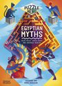 „Puzzle Hero: Egyptian Myths“ steht oben. Darunter: „Solve Mazes, Crack Codes and Untangle Riddles“. Illustrationsstil mit ägyptischen Motiven.