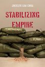 STABILIZING EMPIRE, oben: Jocelyn Lim Chua. Sandsäcke, Pillen und Text "Psychopharmacy in the US War on Terror".
