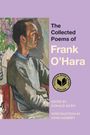 „The Collected Poems of Frank O'Hara“. Gemälde eines sitzenden Mannes im Profil. National Book Award Logo.