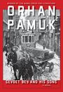 „ORHAN PAMUK“, „Cevdet Bey and His Sons“. Schwarz-Weiß-Straßenszene mit Schnee, Pferdekutsche und Straßenbahn.