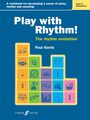 Titel: "Play with Rhythm! The rhythm revolution" von Paul Harris. Farbige Symbole von Musikinstrumenten und Noten.