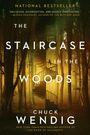 "THE STAIRCASE IN THE WOODS" von Chuck Wendig. Eine Wendeltreppe im Wald. Mystische Lichtstimmung.