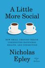 Titel: "A Little More Social". Zwei Kaffeetassen auf blauem Hintergrund. Autor: Nicholas Epley.