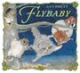 "FLYBABY" in großen Buchstaben, darüber "JAN BRETT". Illustration von fliegenden Tieren im nächtlichen Wald mit Eule.
