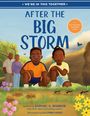Titel: "After the Big Storm". Zwei Kinder sitzen in einer Wiese, umgeben von Blumen, Insekten und einem Schmetterling.