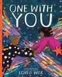 "ONE WITH YOU" in großen Buchstaben. Zwei Personen halten sich an den Händen, umgeben von bunten Linien und Sternen.