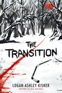 "The Transition", von Logan-Ashley Kisner, vor winterlichem Wald, roter Weg, gebrochener Hockeyschläger, rote Augen im Hintergrund.