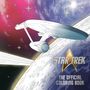 "Cover Not Final", "STAR TREK", "THE OFFICIAL COLORING BOOK". Illustration: Raumschiff im Weltall mit Planeten und Sternen.