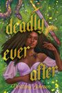 „deadly ever after“ und „Brittany Johnson.“ Illustration: Frau mit Krone, Schwert, Schlange und Spinne, grüner Hintergrund.