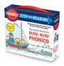 Schriftzug: "Richard Scarry's Busy, Busy Phonics". Illustration von Tieren auf einem Boot.