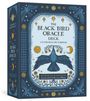 "The Black Bird Oracle Deck" Text, deck von Deborah Harkness, Illustration eines fliegenden Vogels mit Sternen und Monden.