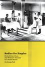 Texte: "Bodies for Empire: Biomedicine, Race, and Women's Diseases in Colonial Korea" von Jin-kyung Park. Schwarz-Weiß-Foto zeigt eine Untersuchungsszene.
