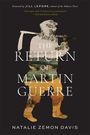 Text: "The Return of Martin Guerre" von Natalie Zemon Davis. Collage eines Bauern mit Landschaft im Hintergrund.