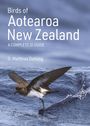 Text: "Birds of Aotearoa New Zealand - A Complete ID Guide - D. Matthias Dehling." Ein Vogel fliegt knapp über Wasser.