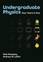 "Undergraduate Physics: Four Years in One" von Ross Dempsey und Andrew M. Leifer. Bunte Icons vor schwarzem Hintergrund.