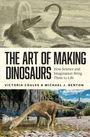"The Art of Making Dinosaurs: How Science and Imagination Bring Them to Life" von Victoria Coules & Michael J. Benton. Eine Illustration von Dinosauriern, oben im Wasser und unten in einer Landschaft.