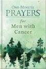 Text: "One-Minute Prayers for Men with Cancer." Illustration: Grüne Waldlandschaft mit Bäumen und einem blassen Mond.