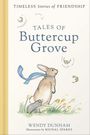 Ein Hase mit blauem Schal steht neben einer Maus auf einer Wiese. Darunter: "Wendy Dunham", "Illustrations by Michal Sparks".