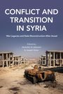 „CONFLICT AND TRANSITION IN SYRIA“; Autoren: Abdullah Al-Jabassini, Joseph Daher. Verlassene Gebäude und ein verrosteter Panzer.