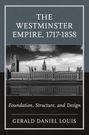 "The Westminster Empire, 1717-1858" von Gerald Daniel Louis. Bild des Westminster-Palasts vor wolkigem Himmel.