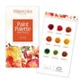 "Paint Palette PORTFOLIO, 9 Premium Paint Dots: Deep Red, Berry Red, Leaf Brown, Pumpkin, Golden Ochre, Sunflower, Evergreen, Moss Green, Rich Brown." Zwei Packungen mit Herbstmotiven.