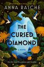 "The Cursed Diamond" von Anna Rasche. Illustration: Blauer Diamant, Vögel und gelbe Blumen umgeben ihn.