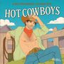 Text: "A Western Romance Coloring Book" und "Hot Cowboys". Illustration eines Cowboys in lässiger Pose vor Bergkulisse.